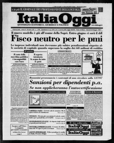 Italia oggi : quotidiano di economia finanza e politica